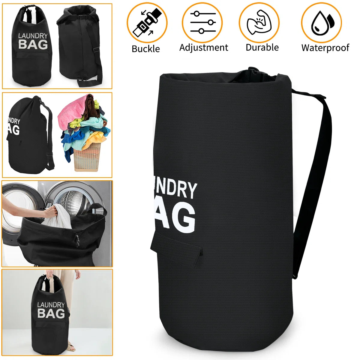70L Waterproof Laundry Bag Backpack.