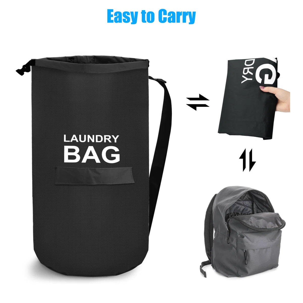 70L Waterproof Laundry Bag Backpack.