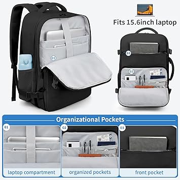 Travel Backpack for Women Men, Carry on Backpack, TSA 15.6 inch Laptop Backpack Flight Approved