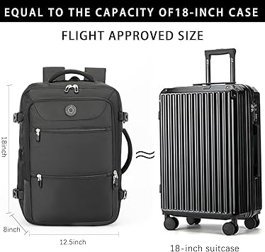 Travel Laptop Backpack, Extra Large High School College Backpacks, Flight Approved Daypack Business Bag Fit 17.3 inch Laptop for Men Women (Black)