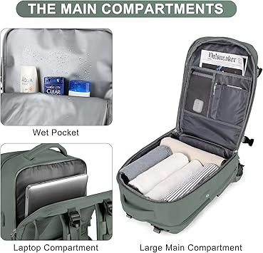 Travel Backpack For Women Men Airline Approved Carry On Backpack Flight Approved Waterproof Sports